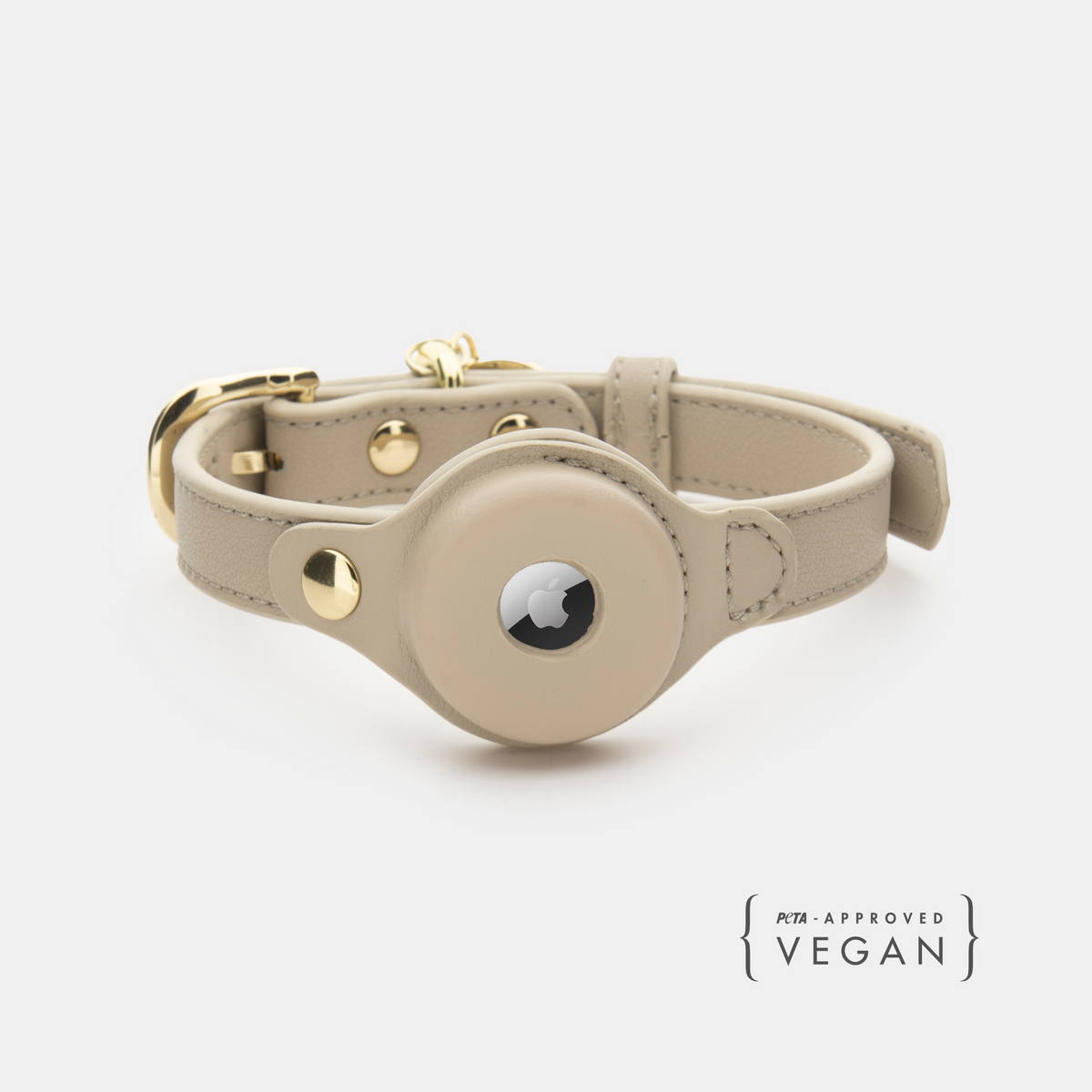 Airtag Collar Beige