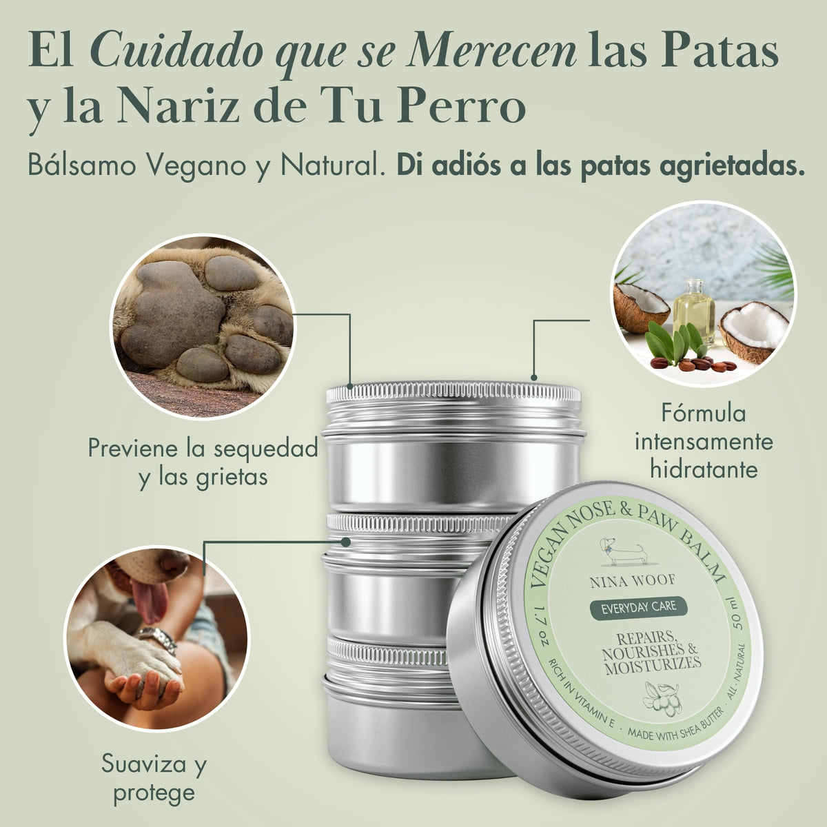 2 Pack - Vegan Dog Nose and Paw Balm
